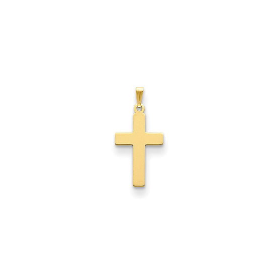 Gold Polished Flat Latin Cross Pendant