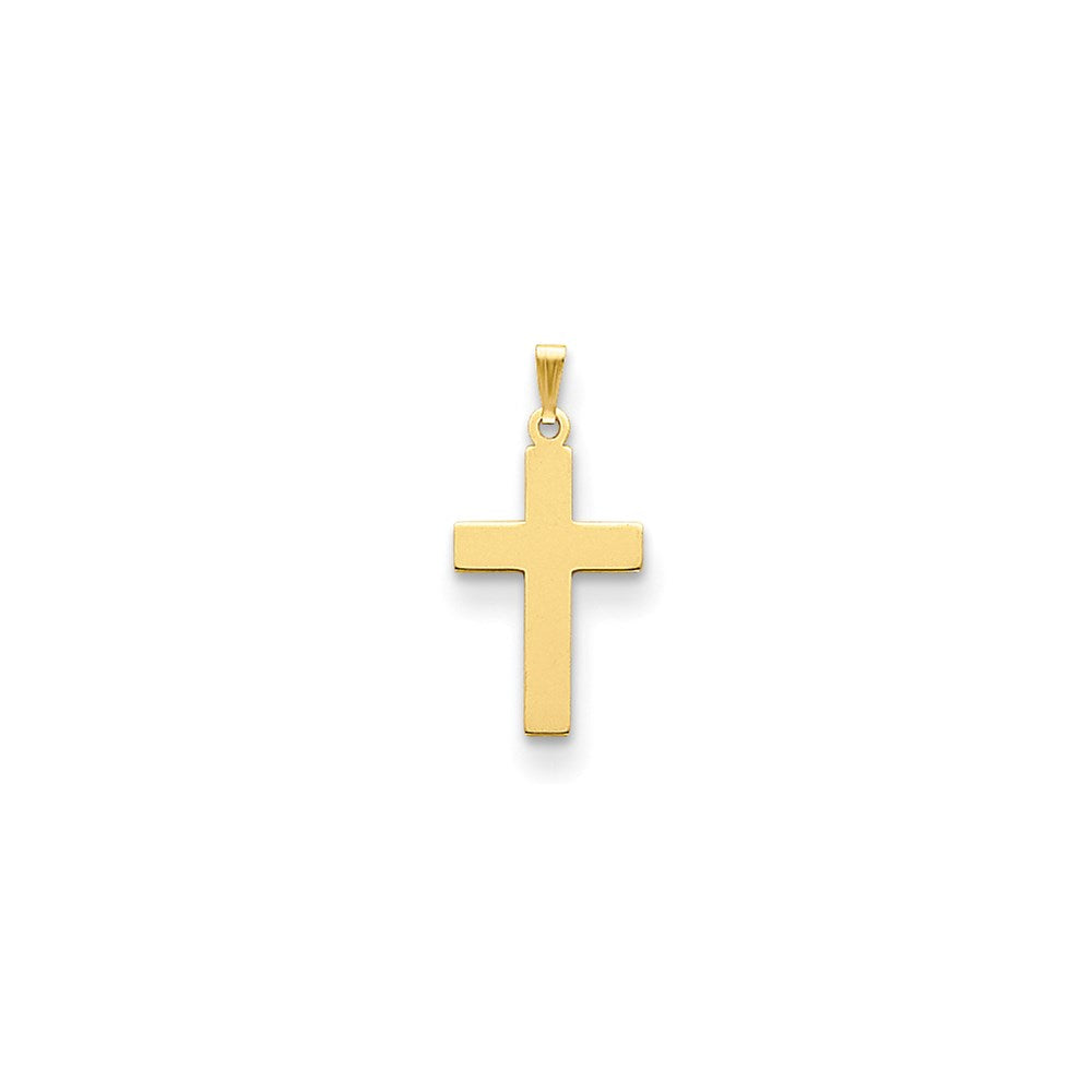 Gold Polished Flat Latin Cross Pendant