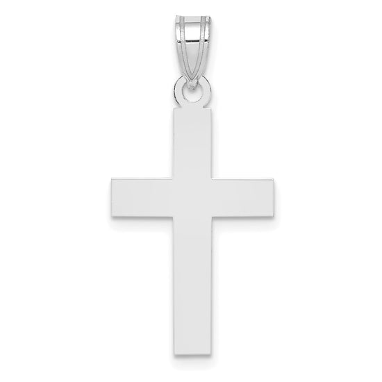 Gold Polished Flat Latin Cross Pendant