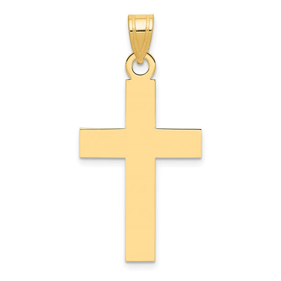 Gold Polished Flat Latin Cross Pendant