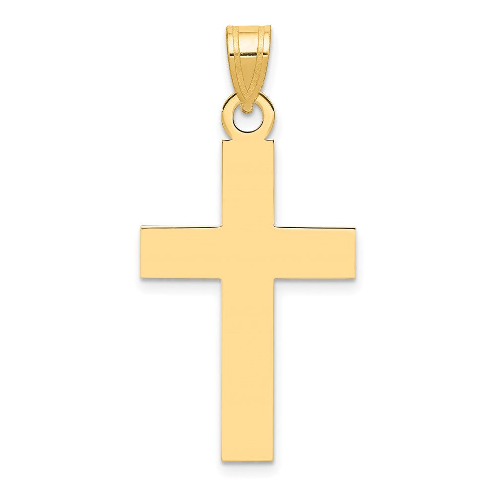 Gold Polished Flat Latin Cross Pendant