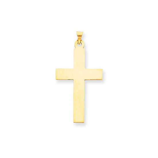 Gold Polished Flat Latin Cross Pendant