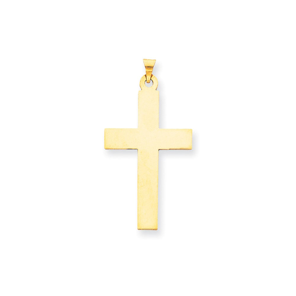 Gold Polished Flat Latin Cross Pendant
