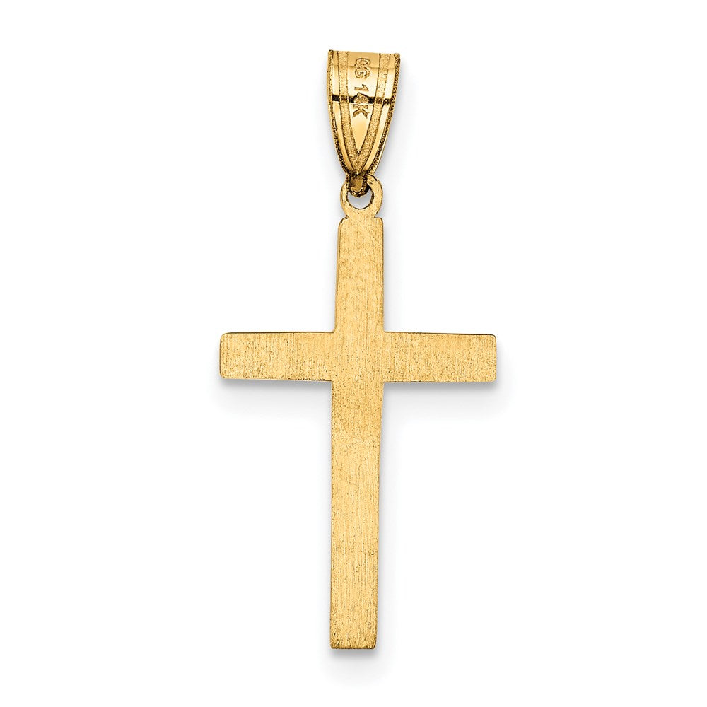 Gold Flat Laser Design Latin Cross Pendant