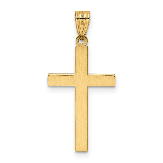 Gold Flat Laser Design Latin Cross Pendant