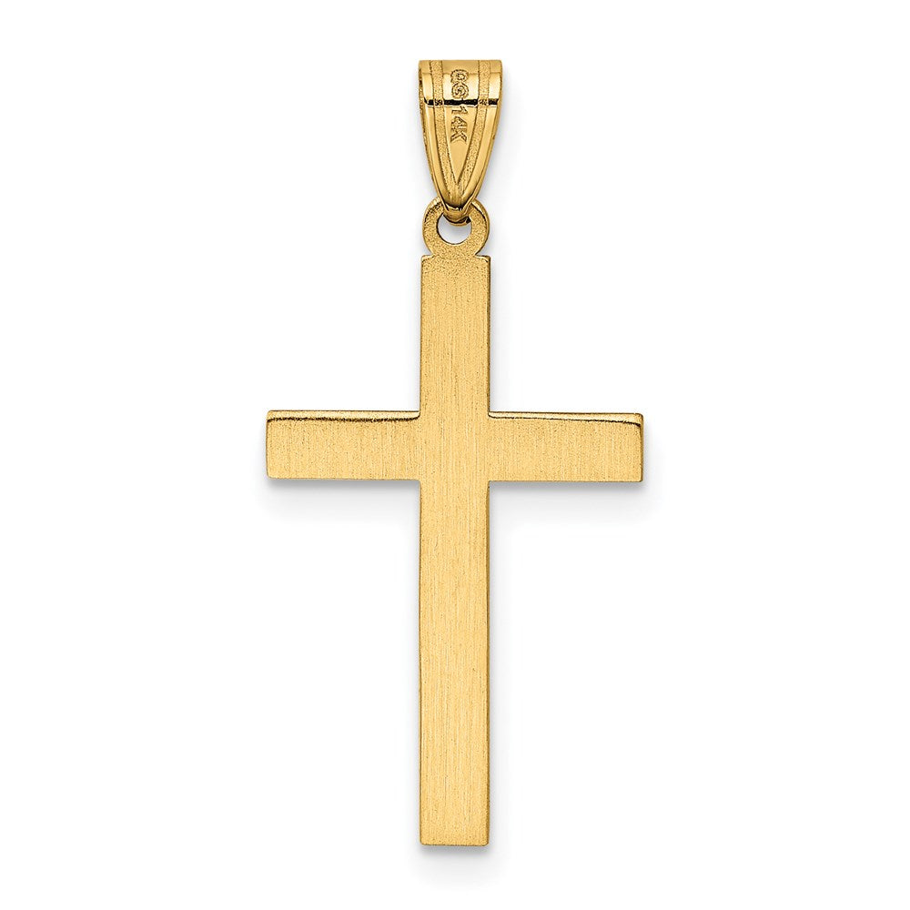 Gold Flat Laser Design Latin Cross Pendant