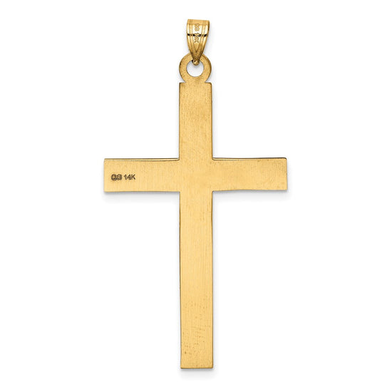 Gold Flat Laser Design Latin Cross Pendant