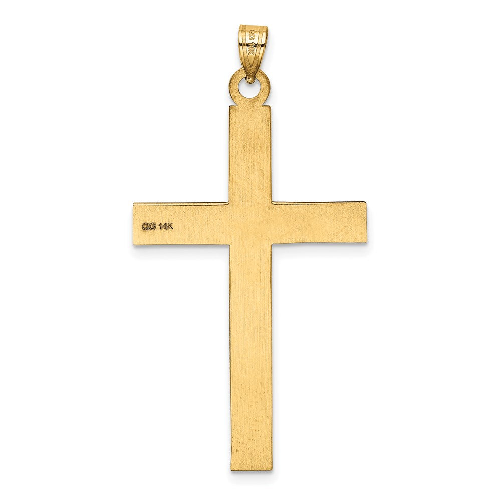 Gold Flat Laser Design Latin Cross Pendant