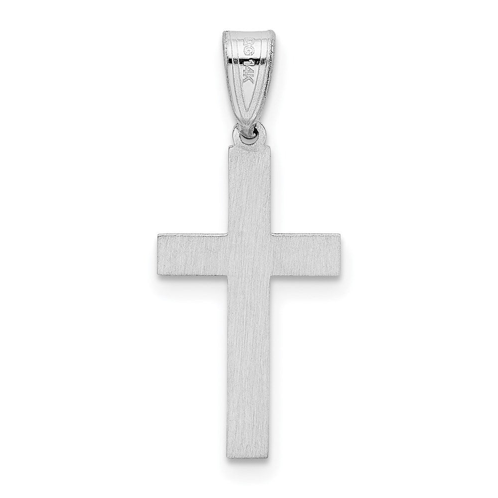 Gold Flat Etched Latin Cross Pendant