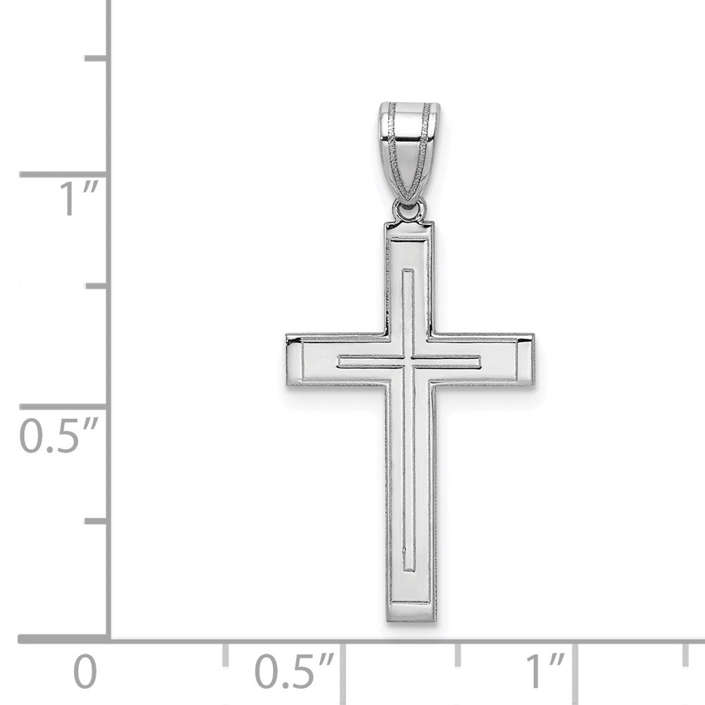 Gold Flat Etched Latin Cross Pendant