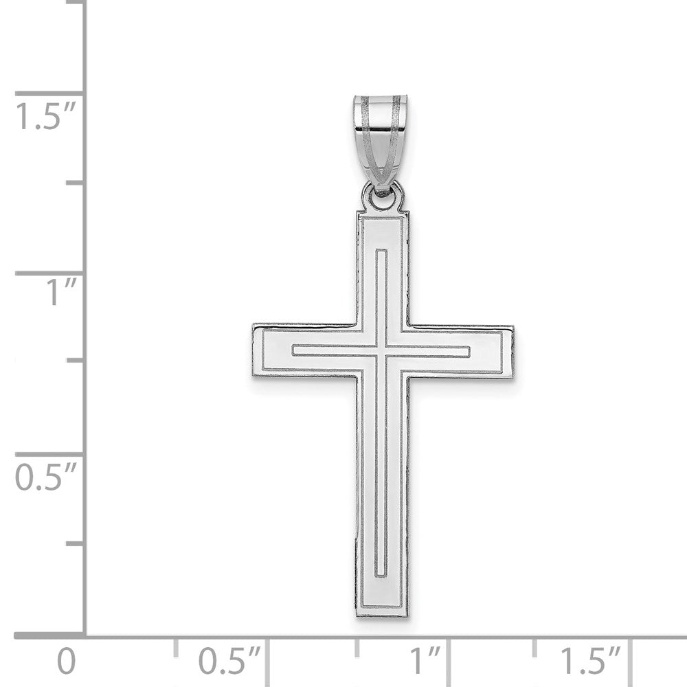 Gold Flat Etched Latin Cross Pendant