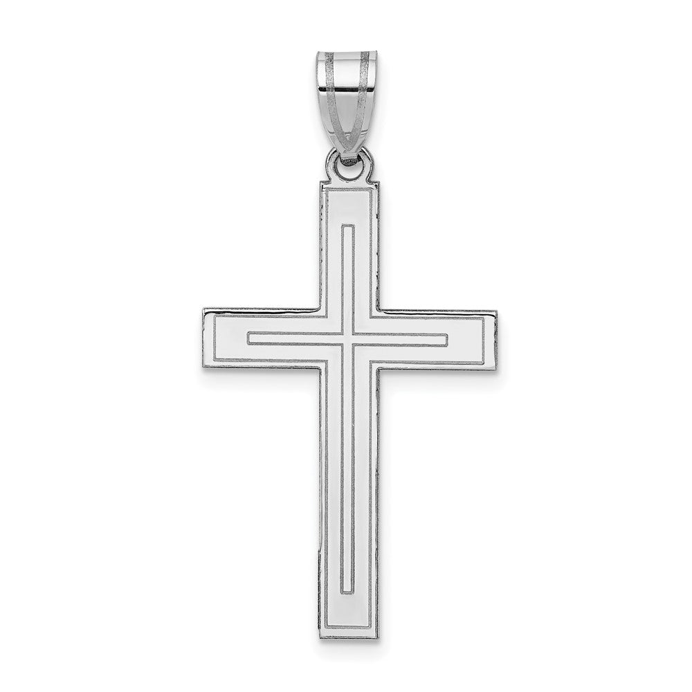 Gold Flat Etched Latin Cross Pendant