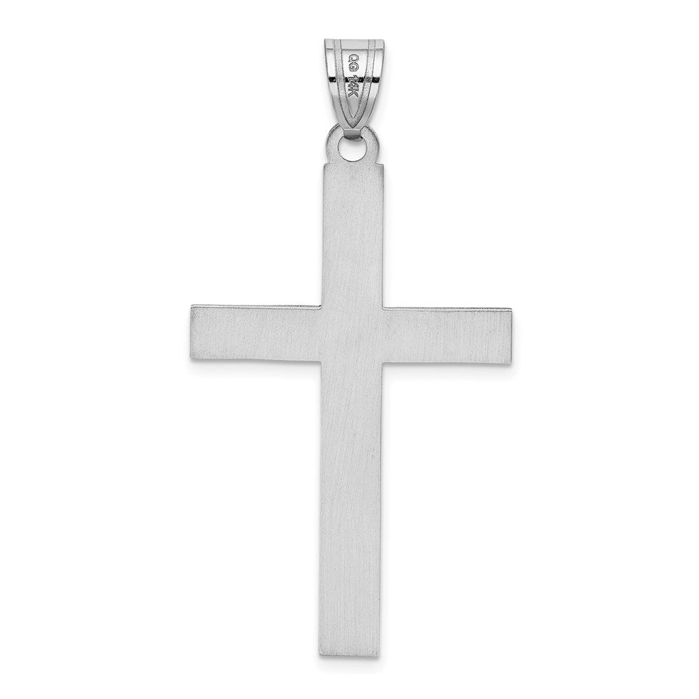 Gold Flat Etched Latin Cross Pendant
