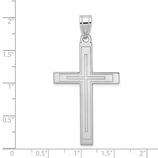 Gold Flat Etched Latin Cross Pendant