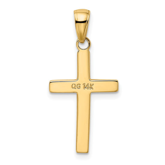 Gold Polished Latin Cross Pendant