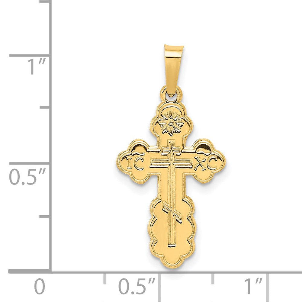 Gold Eastern Orthodox Cross Pendant