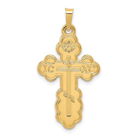 Gold Eastern Orthodox Cross Pendant