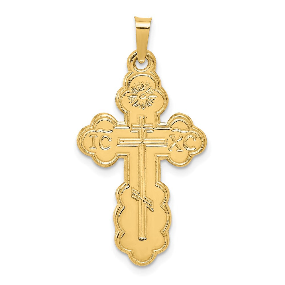 Gold Eastern Orthodox Cross Pendant