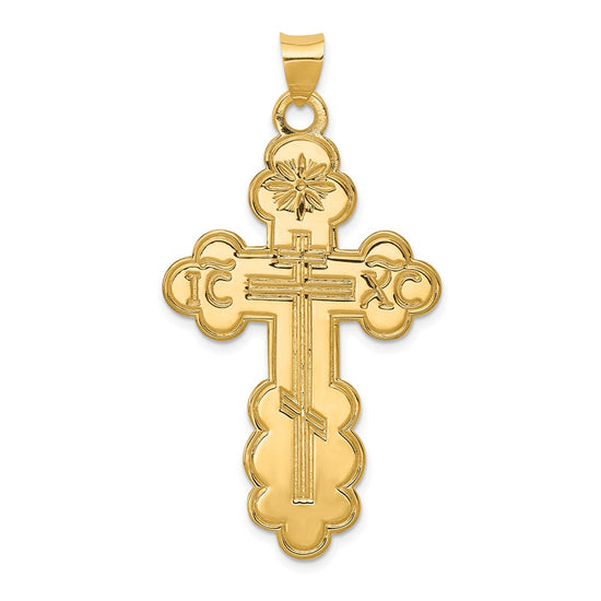 Gold Eastern Orthodox Cross Pendant