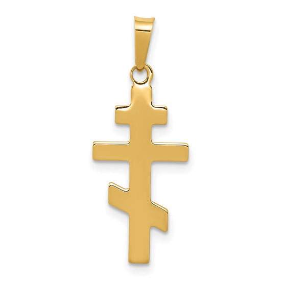 Gold Eastern Orthodox Cross Pendant
