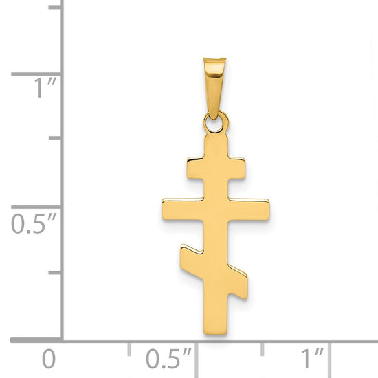 Gold Eastern Orthodox Cross Pendant