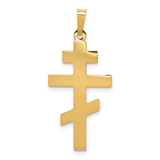 Gold Eastern Orthodox Cross Pendant