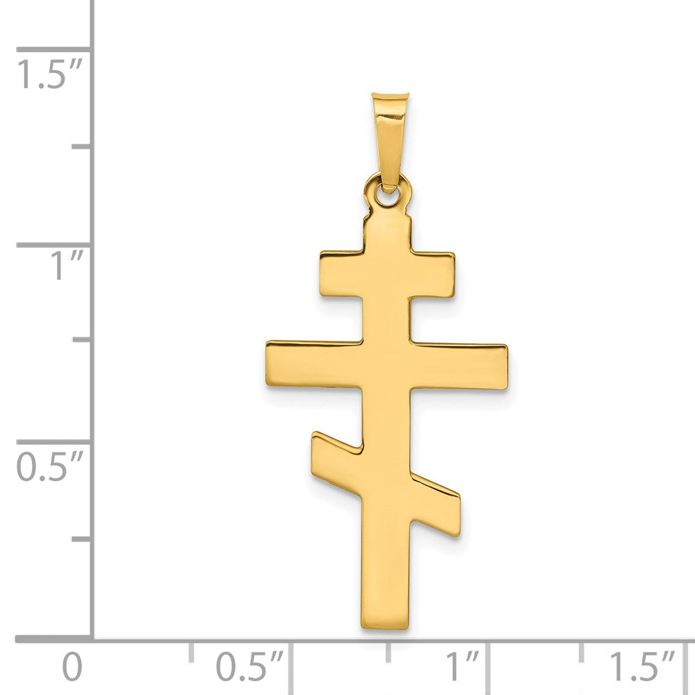 Gold Eastern Orthodox Cross Pendant