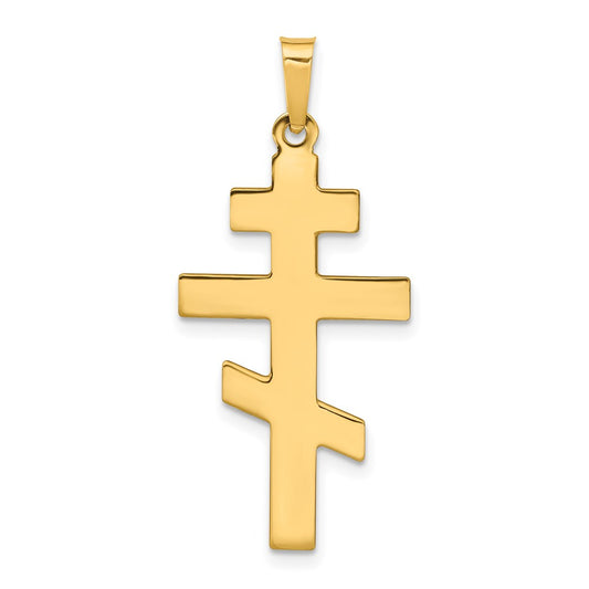 Gold Eastern Orthodox Cross Pendant