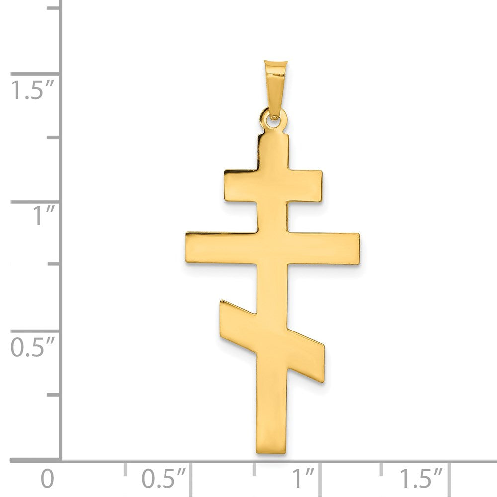 Gold Eastern Orthodox Cross Pendant