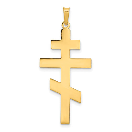 Gold Eastern Orthodox Cross Pendant