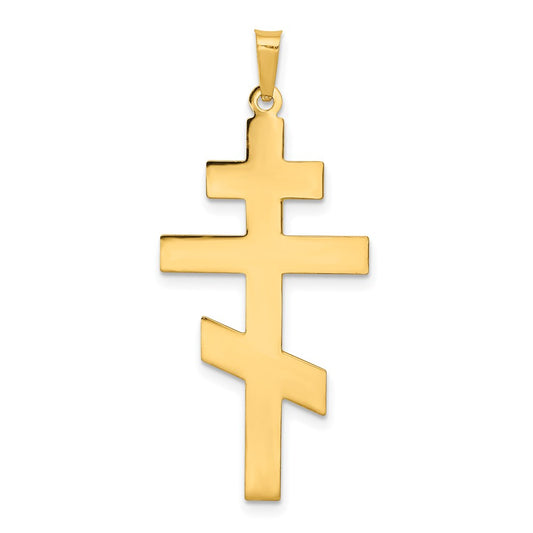 Gold Eastern Orthodox Cross Pendant
