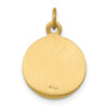14k Polished and Satin Solid Saint George Medal Round Charm