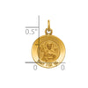 14k Polished and Satin Solid Saint John Medal Round Charm