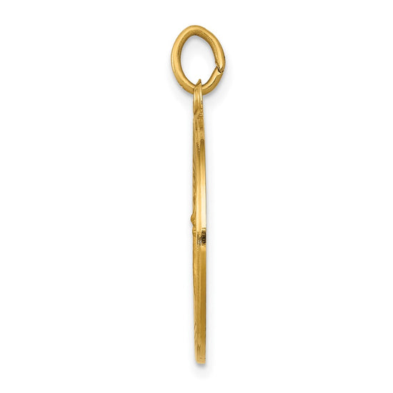 14k Polished and Satin Solid St John the Baptist Medal Round Pendant
