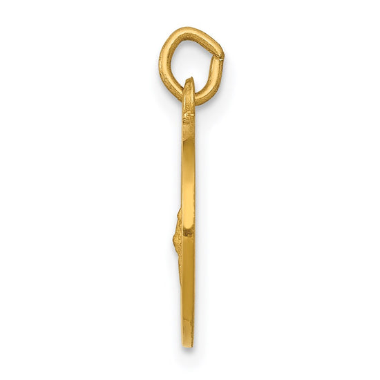 14k Polished and Satin Solid Saint Gerard Medal Round Charm