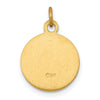 14k Polished and Satin Solid Saint Gerard Medal Round Charm