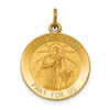 14k Polished and Satin Solid Saint Gerard Medal Round Pendant