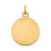 14k Polished and Satin Solid Saint Mark Medal Round Charm