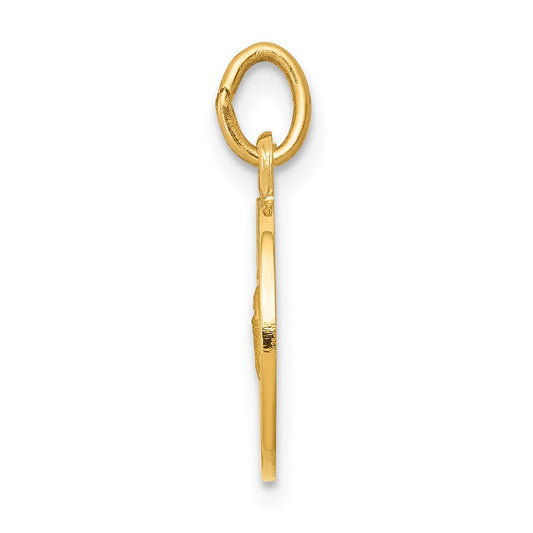 14k Polished and Satin Solid Saint Martha Medal Round Pendant