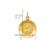 14k Polished and Satin Solid Our Lady Of The Assumption Medal Round Charm