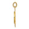 14k Polished and Satin Solid Our Lady of Lourdes Medal Scalloped Edge Round Pendant