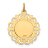 14k Polished and Satin Solid Our Lady of Mt. Carmel Medal Scalloped Edge Round Charm
