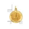 14k Polished and Satin Solid Our Lady of Fatima Medal Round Charm