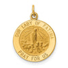 14k Polished and Satin Solid Our Lady of Fatima Medal Round Charm