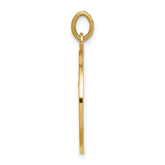 14k Polished and Satin Solid Our Lady of Fatima Medal Round Pendant