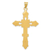 14K Polished Fleur de Lis Cross Pendant