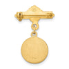 14k Polished and Satin Solid Holy Family Medal Pin