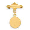 14k Polished and Satin Saint Lucy Medal Pin