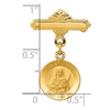 14k Polished and Satin Saint Lucy Medal Pin