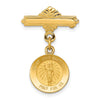 14k Polished and Satin Saint John the Baptist Medal Pin